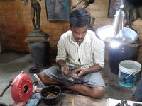 DSC01920  Kumbakunam, bronze figure making  making the wax model