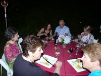 P1020759  Susan and Vicky Schindele, at the table with Francy,  Peg ,Dickie and Aunt Debbie