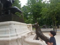 20180629 164704  ranelagh gardens, with La Fontaine's crow and fox , Master Crow sat on a tree, holding a cheese in his beak, Master fox was attracted by the odour, and tried to attract him thus.......